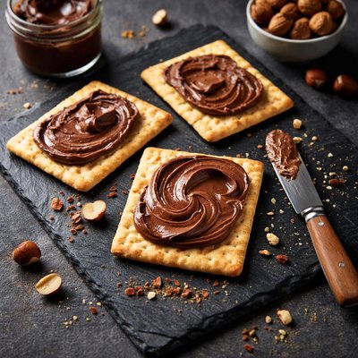 Cracker with chocopasta