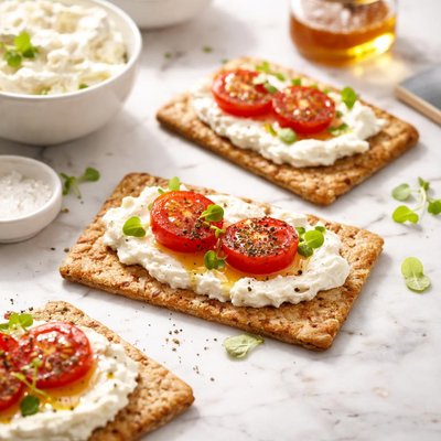 Cracker with goat cheese