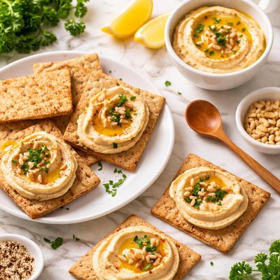 Cracker with hummus