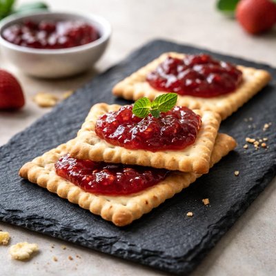 Cracker with jam