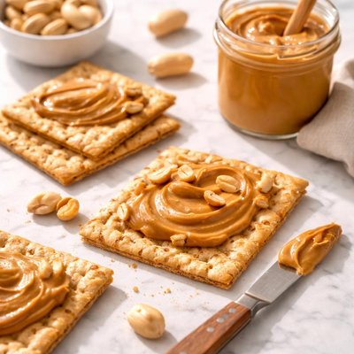 Cracker with peanut butter