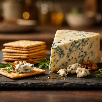 Crackers and blue cheese