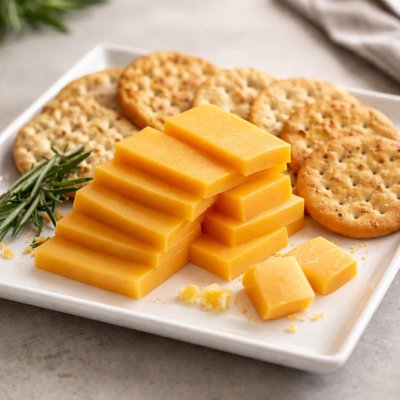Crackers and cheddar cheese