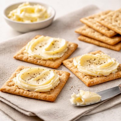Crackers with butter