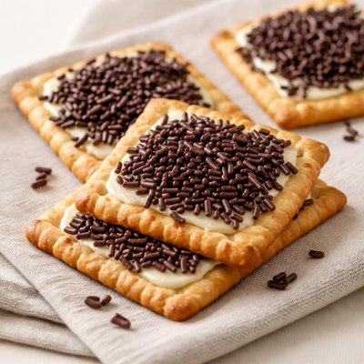 Crackers with chocolate sprinkles