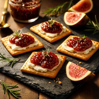 Crackers with fig jam