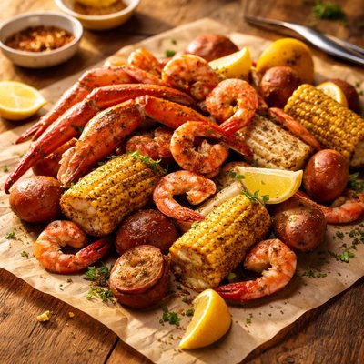 Cracking crab seafood broil