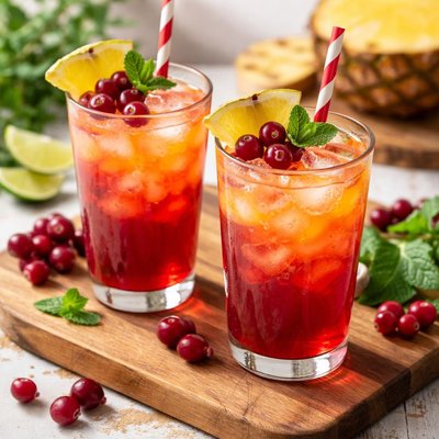 Cranberry and pineapple juice