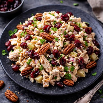 Cranberry chicken salad with pecans