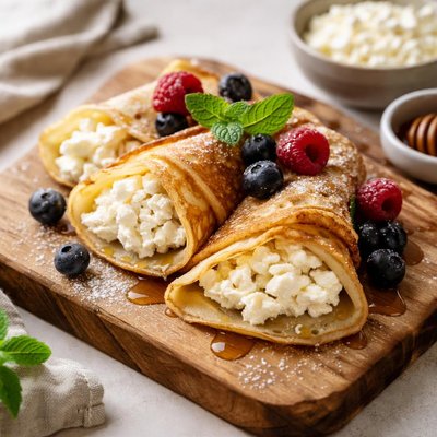 Crape with cottage cheese
