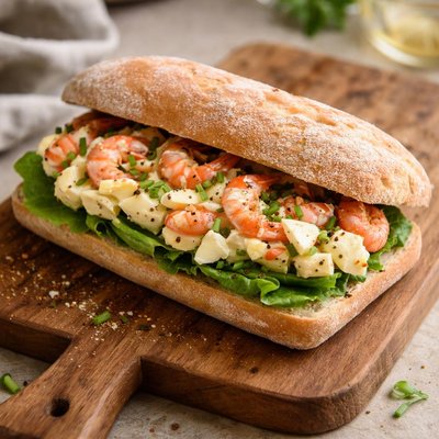 Crayfish and egg mayo ciabatta