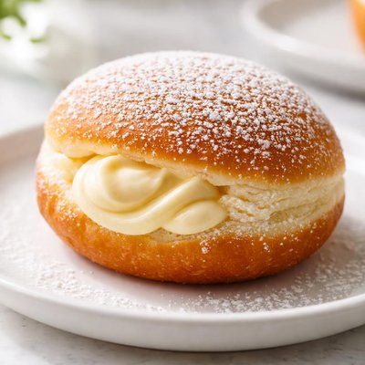 Cream-filled doughnut