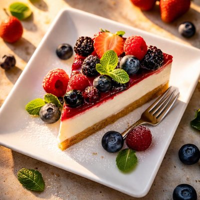 Cream cheese and berry cake