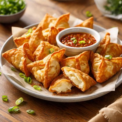 Cream cheese filled wontons