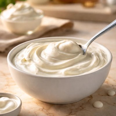 Cream mixed with yogurt