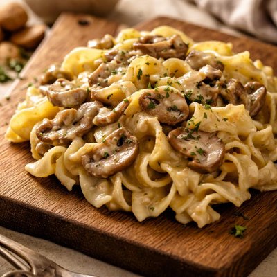 Cream of mushroom egg noodles