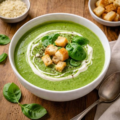 Cream of spinach soup