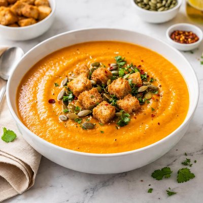 Cream orange vegetable soup