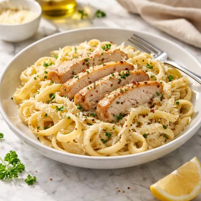 Cream pasta with chicken