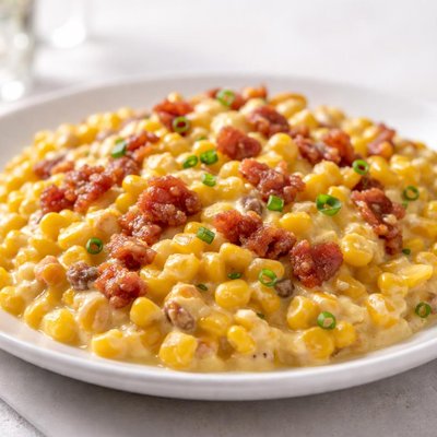 Creamed corn with bacon