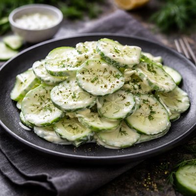Creamed cucumber salad