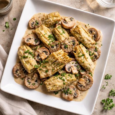 Creamy artichoke and mushrooms