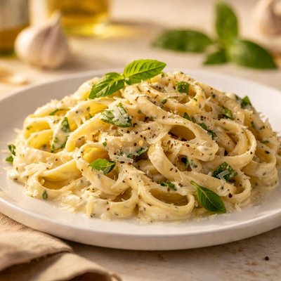 Creamy basil alfredo sauce