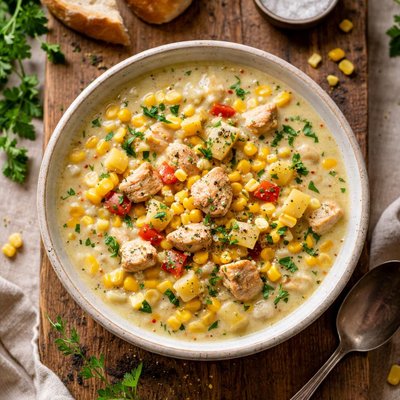 Creamy chicken and corn stew