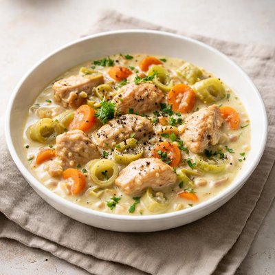 Creamy chicken and leek stew