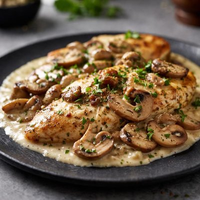 Creamy chicken and mushrooms
