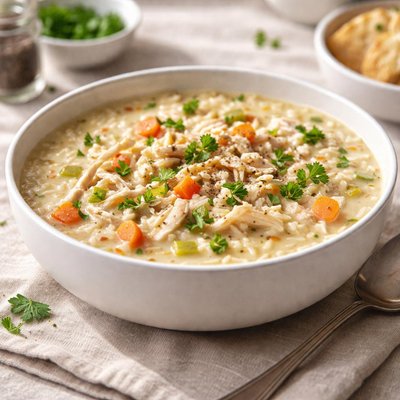 Creamy chicken and rice soup
