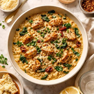 Creamy chicken orzo