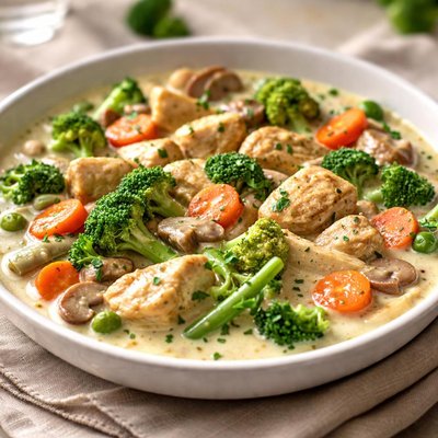Creamy chicken with vegetables