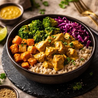Creamy curry bbq bowl