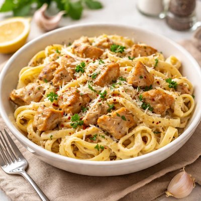 Creamy garlic chicken pasta