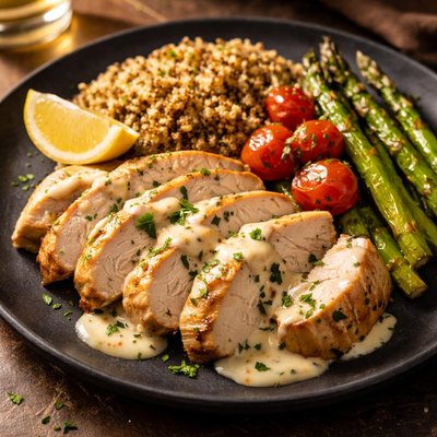 Creamy garlic turkey tempo meals