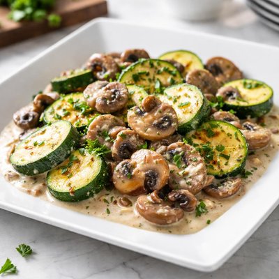 Creamy mushroom and zucchini