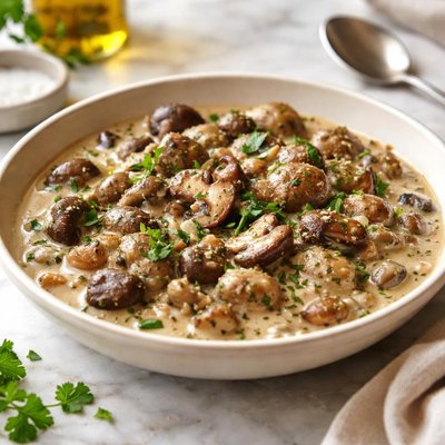 Creamy mushroom dish