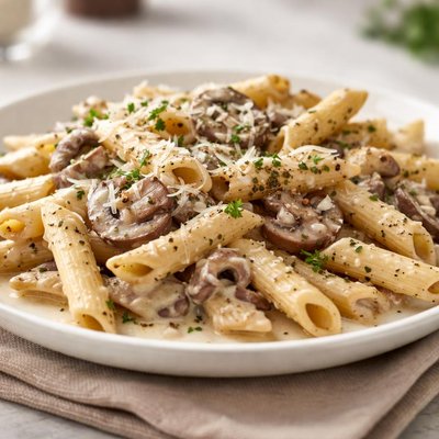 Creamy mushroom penne