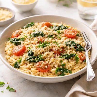 Creamy orzo pasta