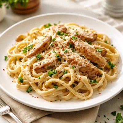 Creamy pasta with chicken