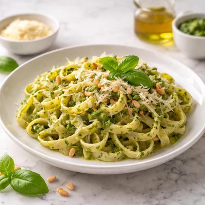 Creamy pesto pasta