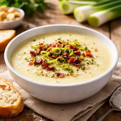 Creamy potato leek soup