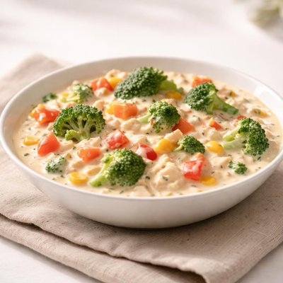 Creamy sauce with vegetables