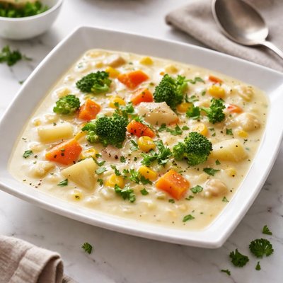 Creamy soup with vegetables