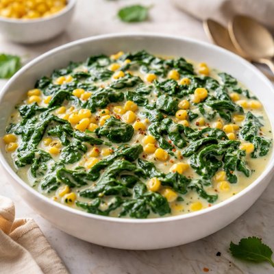 Creamy spinach and corn