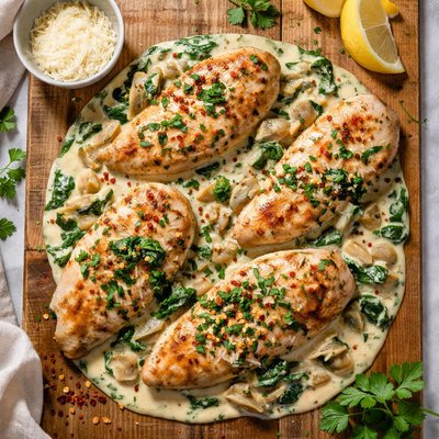 Creamy spinach artichoke chicken