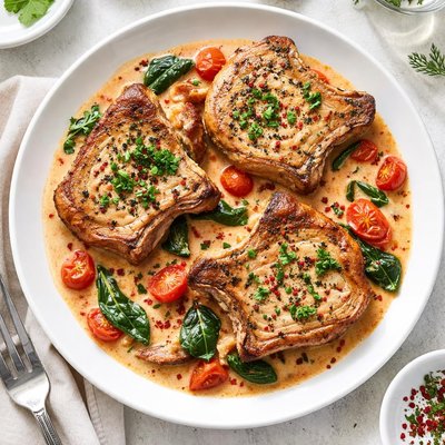 Creamy tomato pork chop