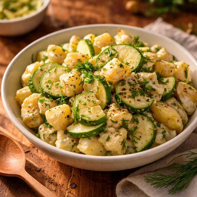 Creamy zucchini and potato salad
