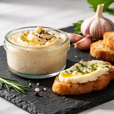 Crema de queso de oveja con ajo